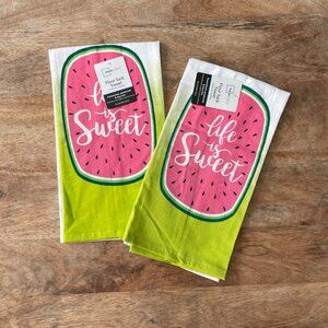 5/$20 NEW 2Pk Life Is Sweet Watermelon Kitchen Towels